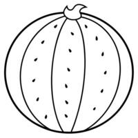 a coloring page of an food watermelon with no color just black lines, illustration line art vector