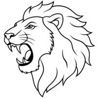 lion roar, illustration line art vector