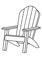 a coloring page of an adirondack with no color just black lines, illustration line art vector
