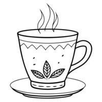 masala chai, illustration line art vector