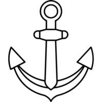 a pirate ship anchor, drawn with thick, bold black lines, clear and simple without shading, vector