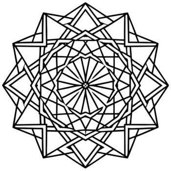 abstract line art of geometric shapes interlocking with clean lines, illustration line art vector