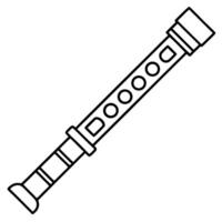 an image of recorder silhouette with a white background, illustration line art vector