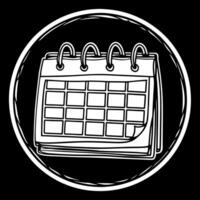 calendar, illustration line art vector