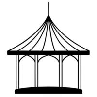 a good looking pavilion silhouette style with white background, illustration line vector