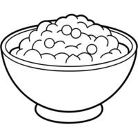 a coloring page of an food quinoa with no color just black lines, illustration line art vector