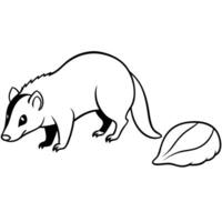 hamster sniffing the badger lowers its head to the ground, often with its nose close to the vector