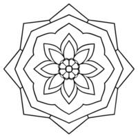 coloring pages for kids, bold line art, an octagon-based mandala with layers of geometric shapes vector