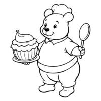 simple thick stroke outlined icons of pooh characters with props eg, joint, edible representing vector