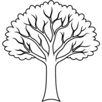 draw a tree with a white background, illustration line art vector
