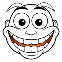 a cartoon face with big eyes and a big smile the eyes are orange and the mouth is wide open, vector