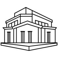 a building that blurs the lines between interior and exterior spaces, illustration line art vector