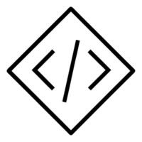 a coding symbol icon on white background, illustration line art vector