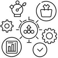 efficiency icon collection set containing productivity, optimization, resource utilization, vector