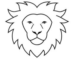 face of a lion transmitting power, illustration line art vector