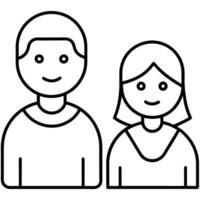 people simple icon, illustration line art vector