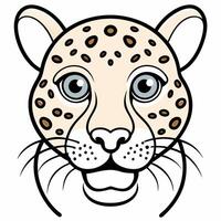 face only of a cute brazilian panthera onca with 08mm line thickness no need for many details or vector