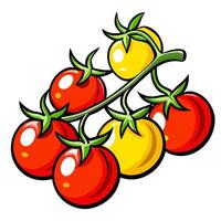 a delightful illustration of cherry grape tomatoes on a crisp white background illustrate a vector