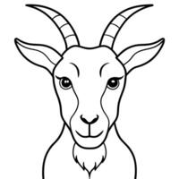 make a domestic animal of goat outline art illustration design on a white background make vector