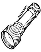 a detailed flashlight, illustration line art vector