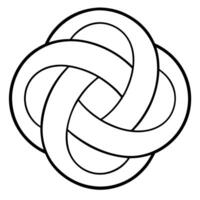 a simple 3d knotted ball with depth and dimension please reduce the number of knots and turns, make vector