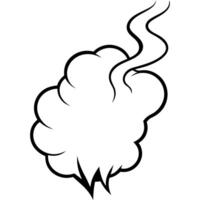 3d rendering of dynamic smoke silhouette line art, illustration line art vector