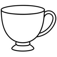 cup with two handles on the sides, illustration line art vector