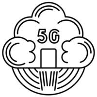 5g high-speed mobile network icon for digitalization related on white background, vector