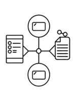 integration with other systems in 1c accounting, illustration line art vector
