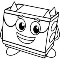 a cute smiling rectangular box that can hold a crayons, inviting toddlers to test their colors vector