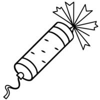 bold and easy, coloring pages, popping christmas cracker with streamers, illustration line vector