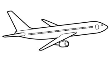 a commercial airplane in flight, no wheels, isolated on a white background the plane is shown from vector