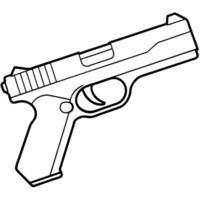 an image of usp compact 9mm silhouette with a white background, illustration line vector