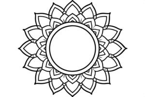 design a mandala frame that is perfectly centered on the page, with intricate, symmetrical patterns vector