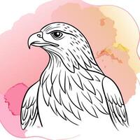 an ultra-minimal and clean lines illustration of a delicate and ethereal eagle with a soft, pensive vector