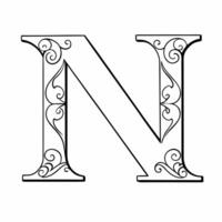 n, illustration line art vector