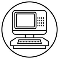 computers icon for digitalization related on white background, illustration line art vector