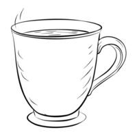 cup, illustration line art vector
