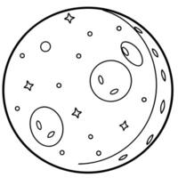 a coloring page of an space lunar with no color just black lines, illustration line art vector