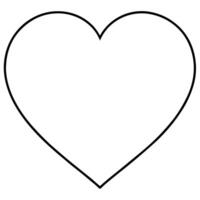 elegantly shaped heart with an empty middle, illustration line art vector