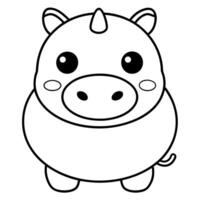 collection of hand drawn cute moo deng little hippo whose name means bouncy pig for sticker, vector