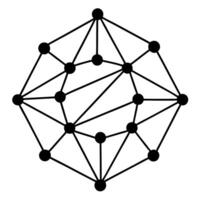 can you generate me a network mesh with dimension in a shape of a blob, illustration line vector
