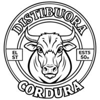 a logo of a high quality beef distributor with the name distribuidora el buen cortijo, vector