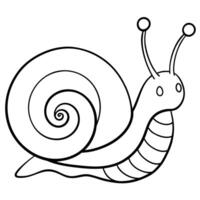 a simple coloring page line art illustration of an abstract the snail, with clean thick black lines vector