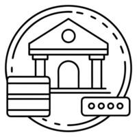 payment gateway icon for payment related on white background, illustration line art vector
