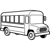 show a simple line art of a school bus no shading, high contrast, illustration it must have vector
