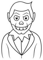 a coloring page of an halloween dark with no color just black lines, illustration line art vector
