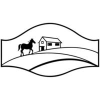 silhouette of ranch, illustration line art vector