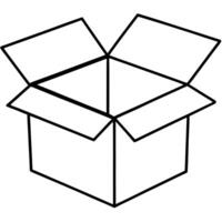 an open box, illustration line art vector