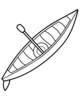a coloring page of an sea kayaking with no color just black lines, illustration line art vector